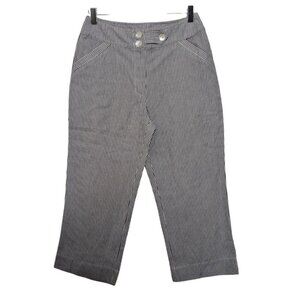 NEW Adini Stripe Crop Pants Womens Size Small Blue Nautical Preppy Lightweight